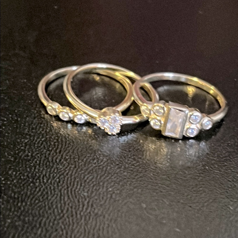 Elegant Gold and Silver 925 Ring Set